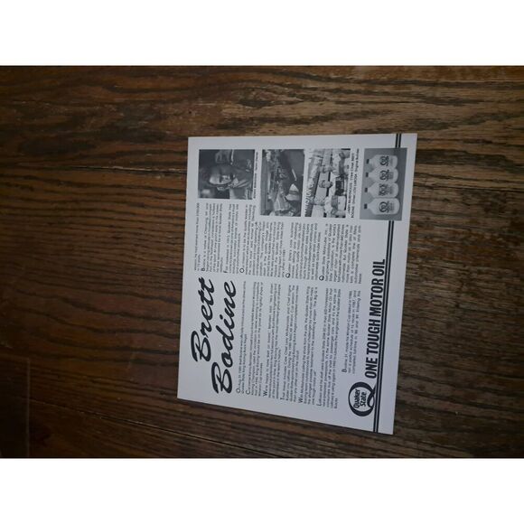 VTG 1990 Brett Bodine Quaker State Racing Driver Card NASCAR King Racing Buick - Picture 2 of 2